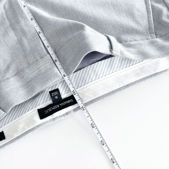 Banana Republic Ryan Womens Classic Ankle Trouser Pants Woven Light Grey Size 8 - Picture 9 of 12